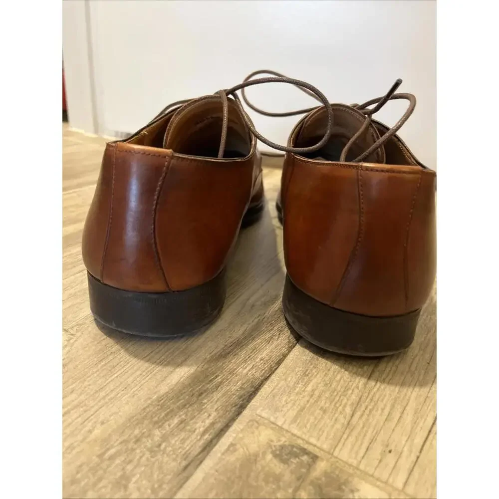 MAGNANNI MENS OXFORD CHILI BROWN DRESS SHOES SIZE 14M MADE SPAIN RP~$400+